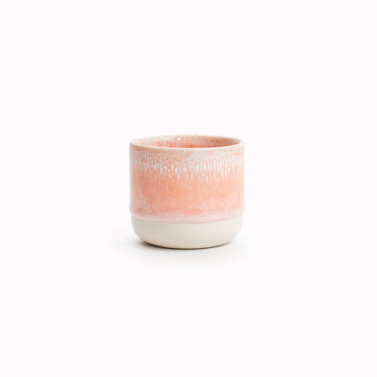 Each cup is slip-cast from porcelain in Studio Arhoj’s Copenhagen workshop. Porcelain gives the piece a lighter feel and a finer edge than heavier clay bodies
