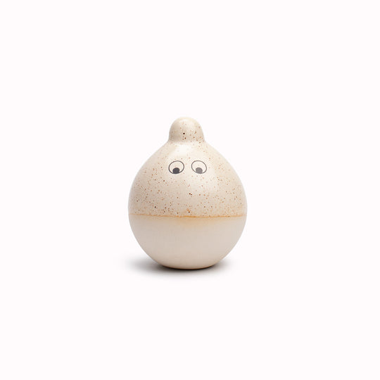 Meet Yoshi! Yoshi is a bubble shaped tiny headed, hand glazed ceramic figurine created as a close relative of the classic Arhoj Ghost.