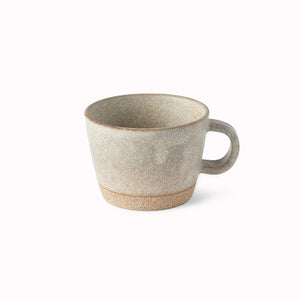 260ml capacity ceramic cup in a sandy grey glaze - it’s perfect for your morning coffee or afternoon tea