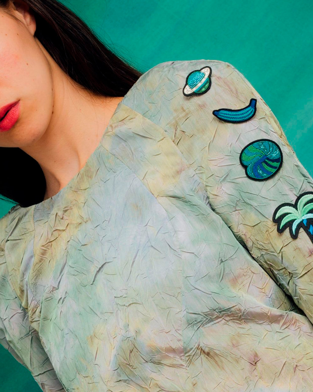 Make a statement with this beautiful Saturn hand embroidered decorative lapel pin by Paris based Macon et Lesquoy - personalise your favourite garments to define your individual style.