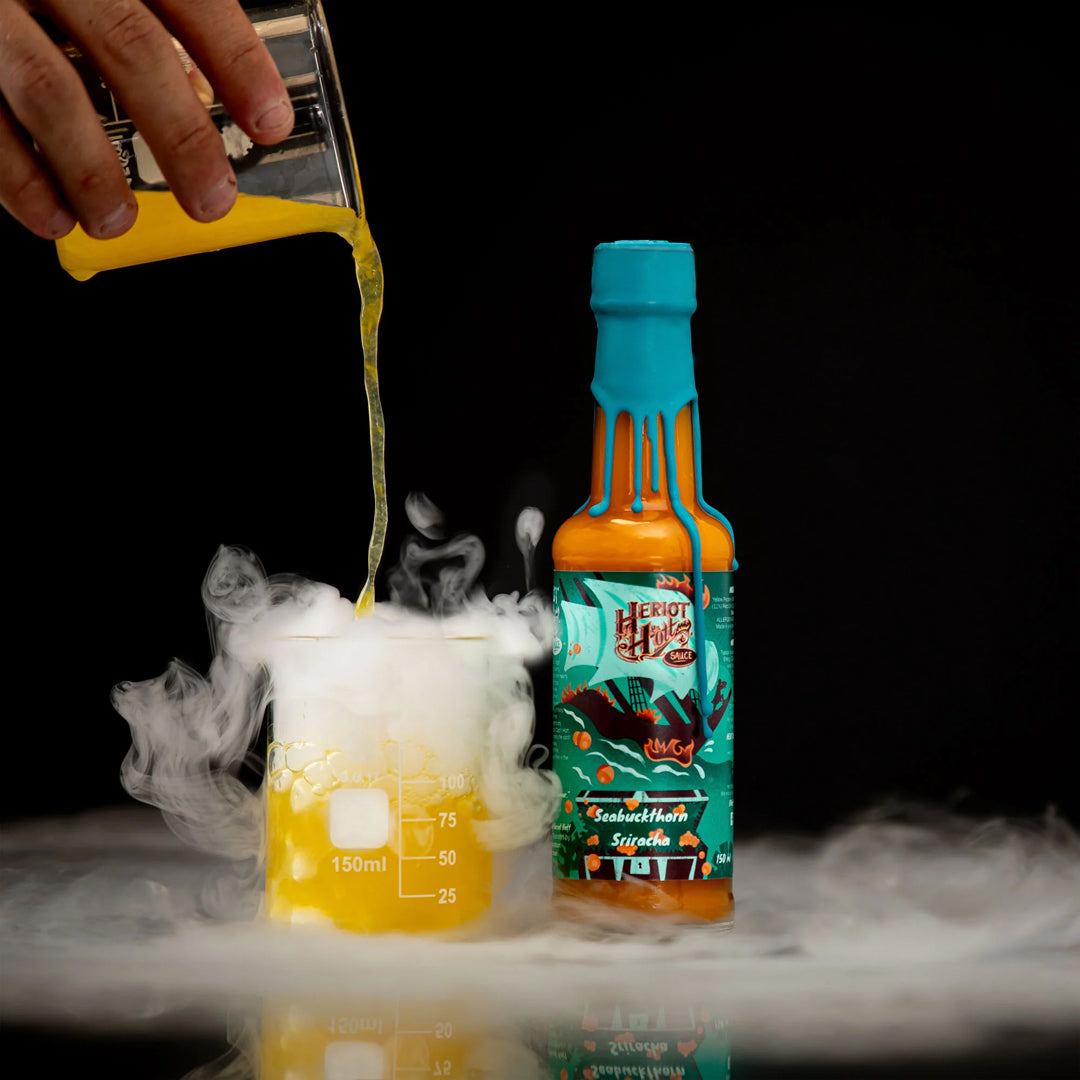 Heriot Hott’s Seabuckthorn Sriracha Hott Sauce, a uniquely flavoured twist on classic sriracha that brings a fruity, tangy kick to your meals. Lifestyle