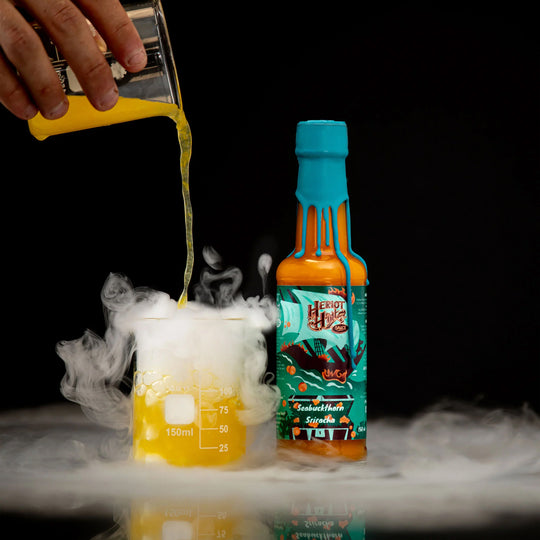 Heriot Hott’s Seabuckthorn Sriracha Hott Sauce, a uniquely flavoured twist on classic sriracha that brings a fruity, tangy kick to your meals. Lifestyle