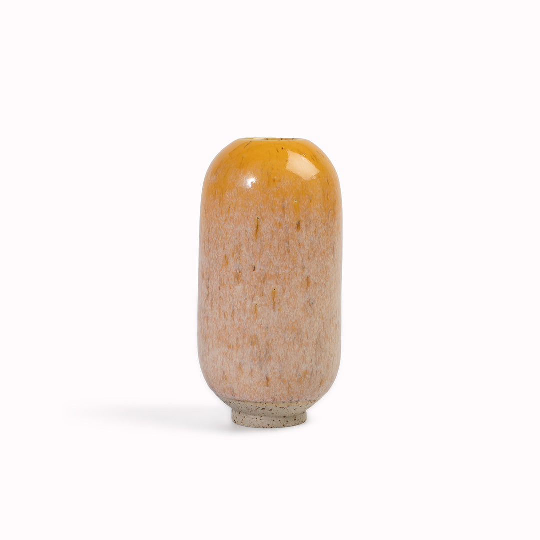 The Sakura Gold&nbsp;design is hand-thrown in watertight stoneware. Due to the rounded taper at the top of the vase
