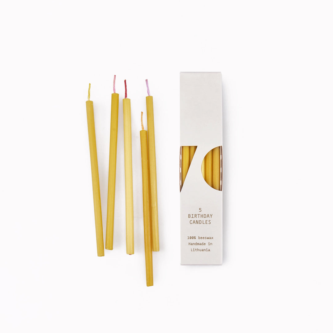 Beeswax Birthday Candles | Box of 5