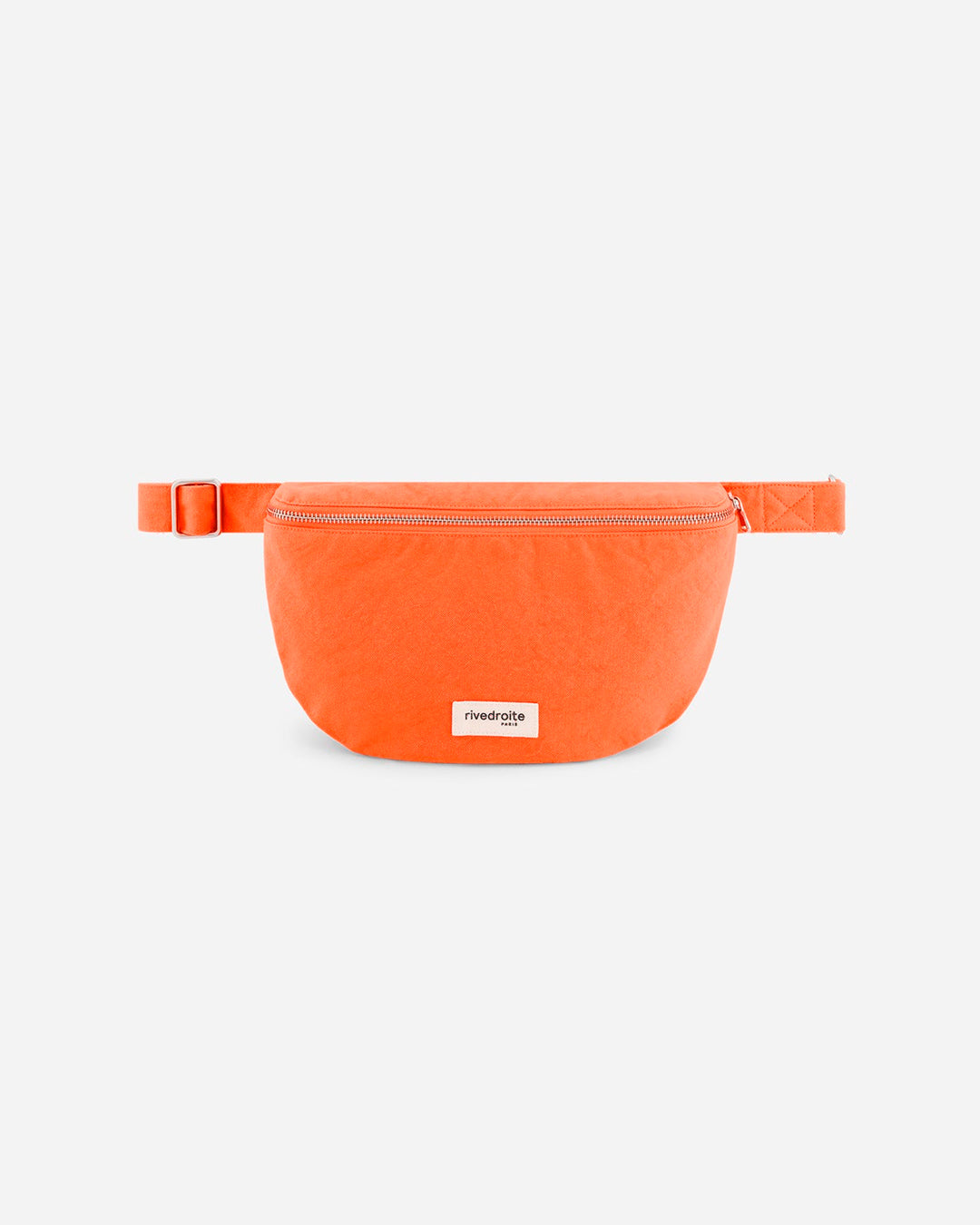 The Custine Belt Bag by Rive Droite Paris is a compact belt bag made from a bright Soda Orange recycled cotton fabric.