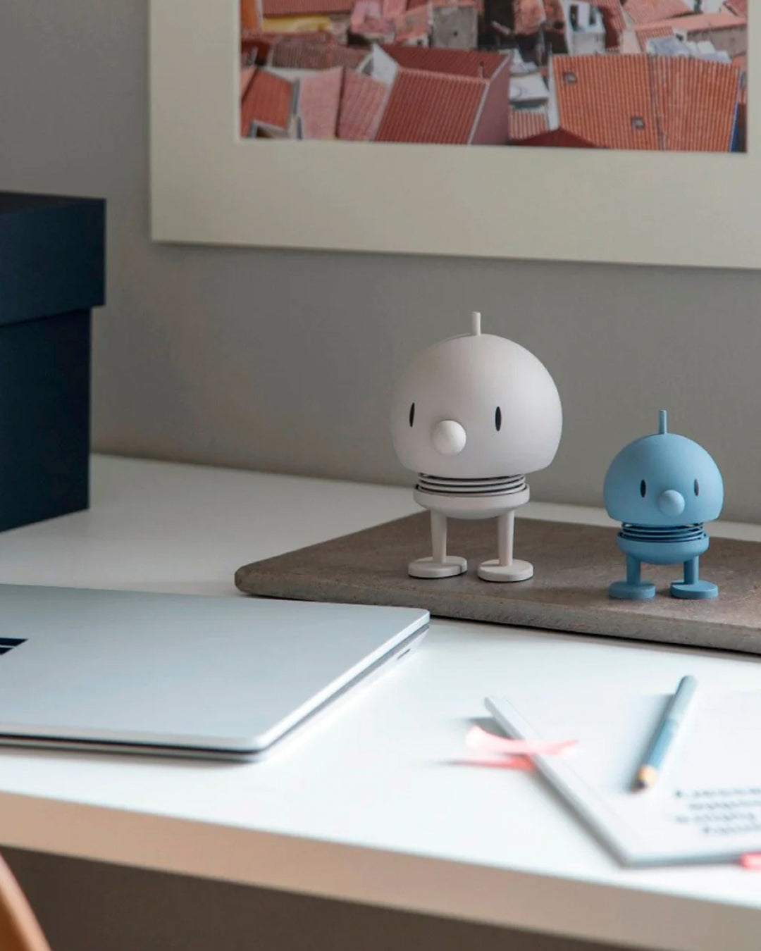 Springy and cheerful! Bumble by Hoptimist is the classic 1960's home decor, happy ornamental figurine in an interior friendly Soft Ash Grey colour