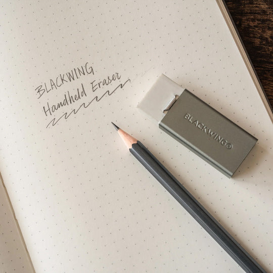 Soft eraser that cleanly removes graphite and a durable aluminum holder with a jumbo-sized clip. Perfect for precise erasing and comfortable grip.