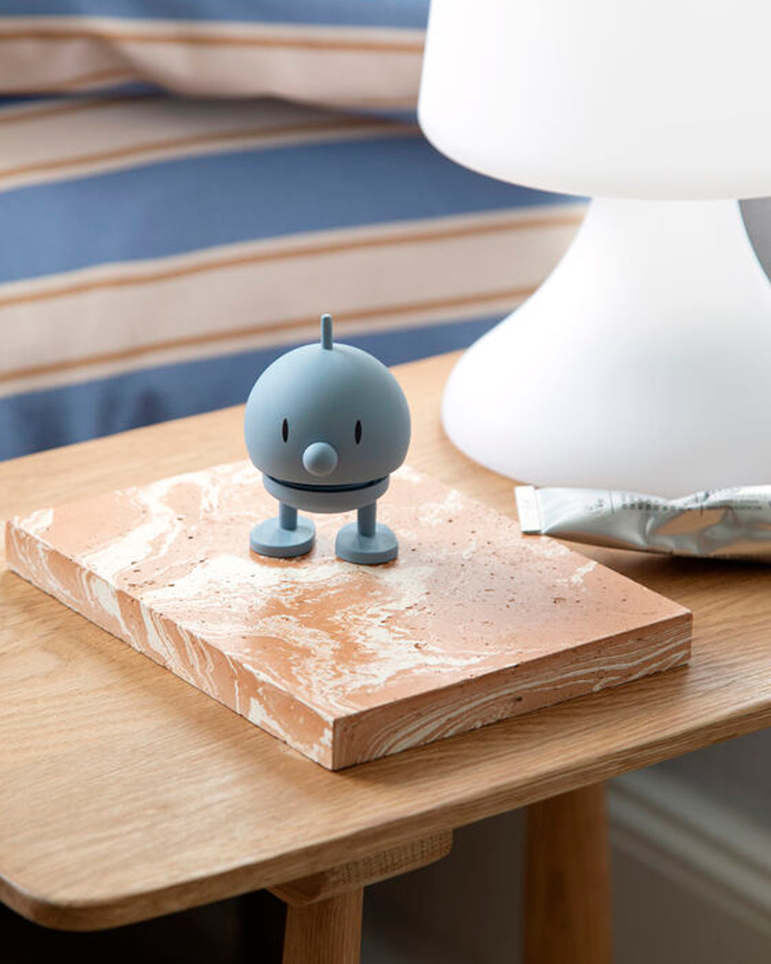 Springy and cheerful! Bumble by Hoptimist is the classic 1960's home decor, happy ornamental figurine in an interior friendly soft sky blue colour tone.&nbsp;