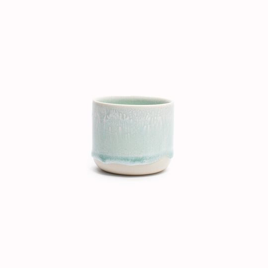 Each cup is slip-cast from porcelain in Studio Arhoj’s Copenhagen workshop. Porcelain gives the piece a lighter feel and a finer edge than heavier clay bodies