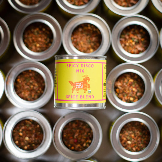 Introducing Spicy Disco Mix by Goat Rodeo Goods—a vibrant and zesty spice blend designed to elevate your culinary creations.