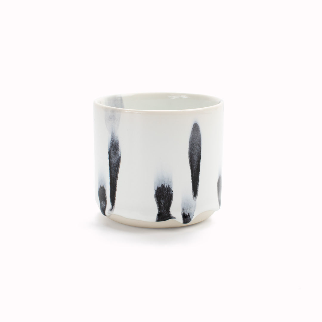 Quench Cup | Ceramic Drip Glazed Mug | Monochrome
