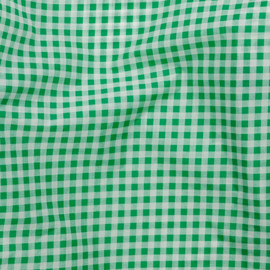 Swatch detail - Green Gingham Reusable shopping bag from Californian maker Baggu - made from super strong ripstop nylon to transport pretty much anything