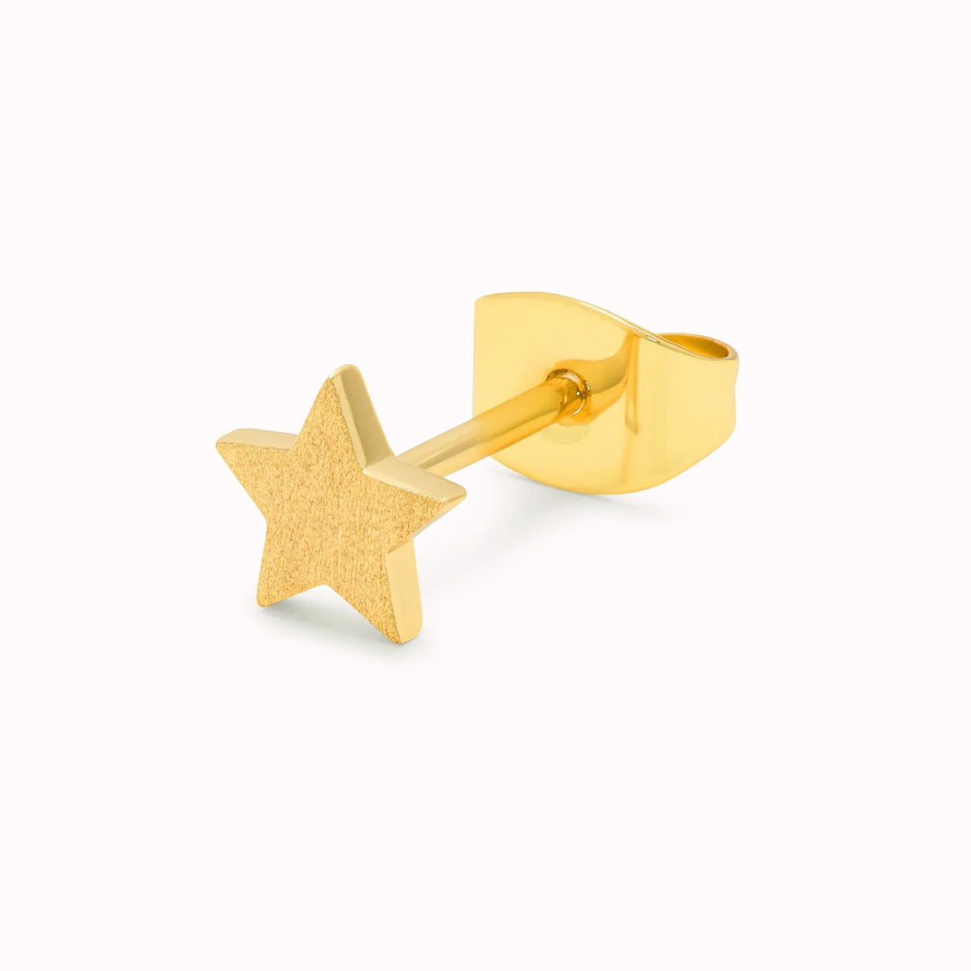 Star | Single Stud Earring | 18ct Gold Plate or Sterling Silver