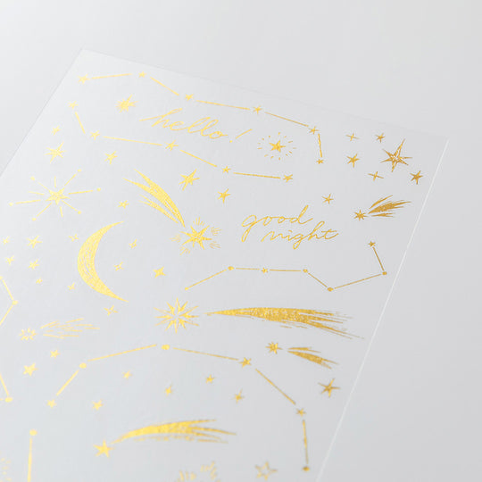 Add some shine to your journalling with Midori's foil transfer stickers. The designs are printed in gold foil with a super sticky adhesive back. You transfer them to your notebook by lightly rubbing the design against the paper and they look like they have been authentically foil stamped