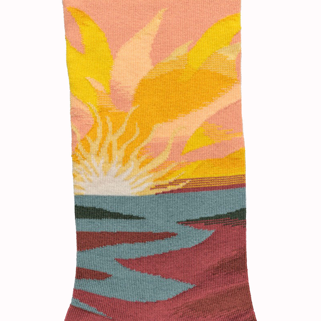 This Sun Adobe pair of mid-calf length socks is from the Le Poète collection