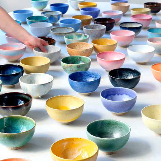 Each bowl is individually wheel thrown and hand glazed by a member of the Studio Arhoj team, ensuring that no two are exactly alike.