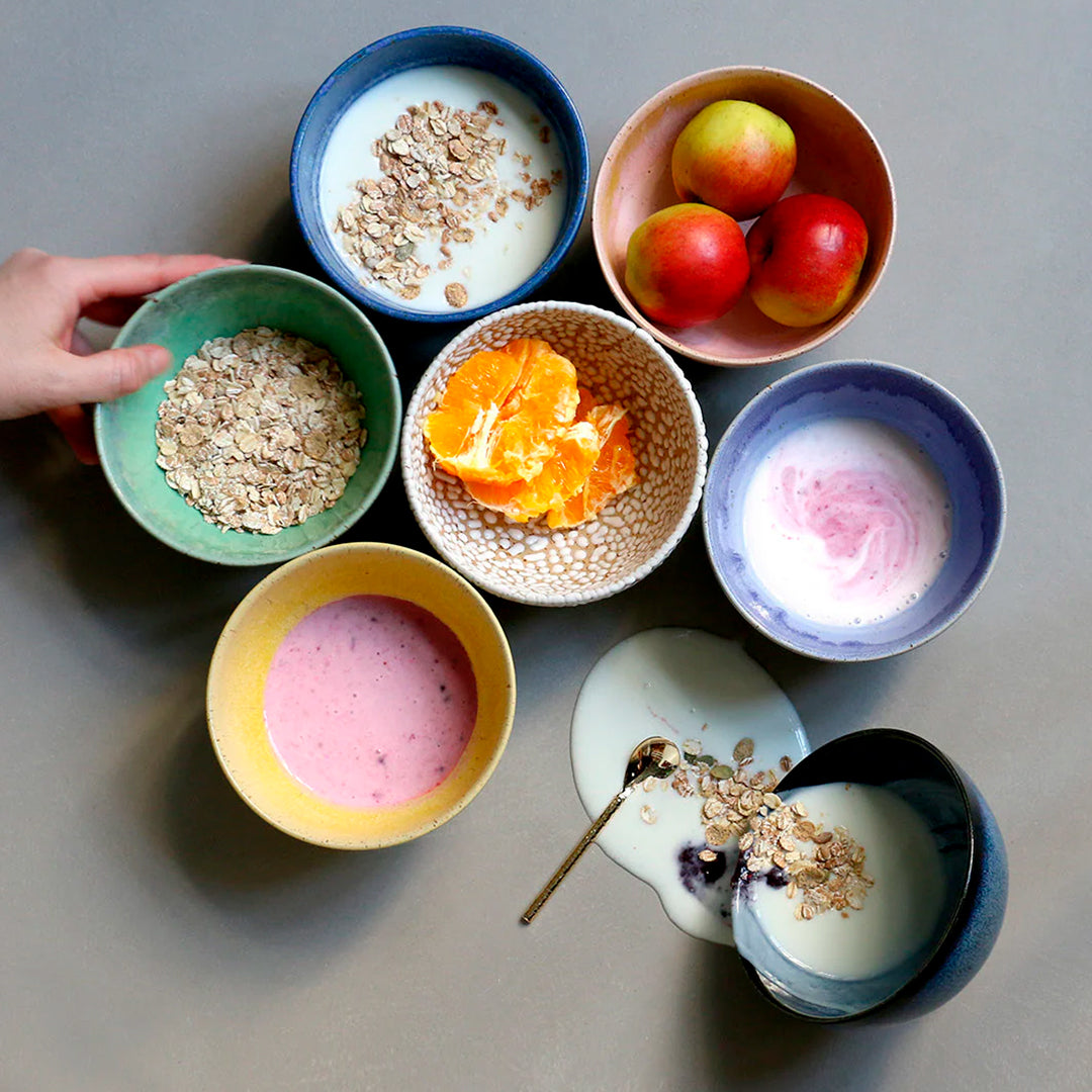 Each bowl is individually wheel thrown and hand glazed by a member of the Studio Arhoj team, ensuring that no two are exactly alike.