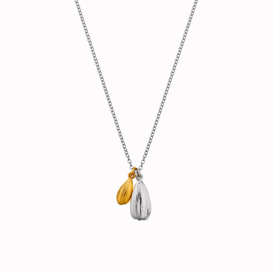 Alex Monroe Scatttered Seeds Mixed Metal Sunflower Seed Necklace