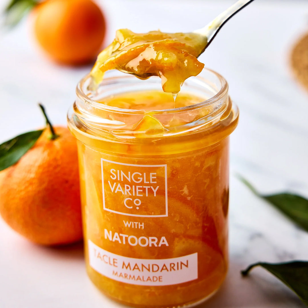 This Tacle Mandarin Marmalade is a vibrant, citrus-packed powerhouse created by the preserve experts at Single Variety Co. 