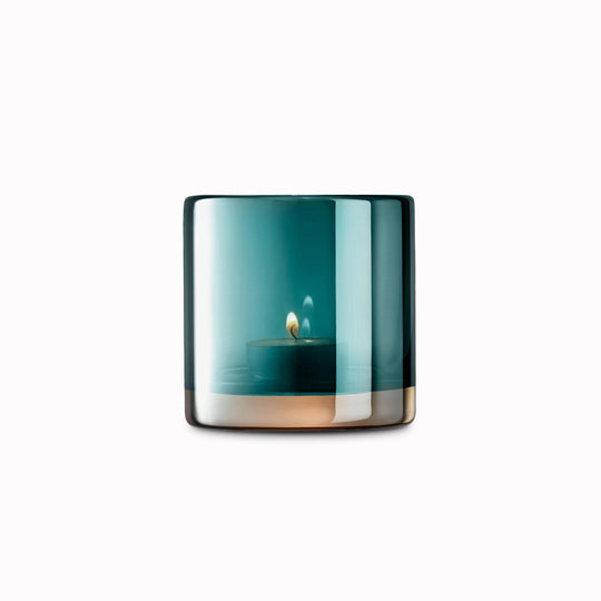 Epoque Tealight Candle Glass | Peacock Lustre | 8.5cm