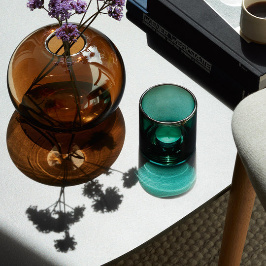 Epoque Tealight Glass | Sapphire Lustre | 8.5cm