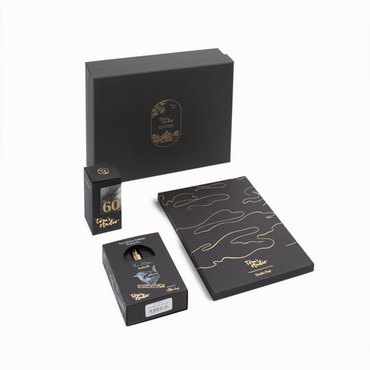 Refillable Fibre Tip Pen Gift Set | The Wren | Brass