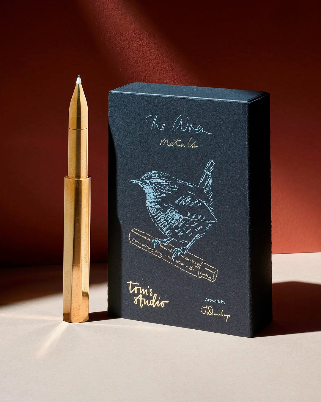 Refillable Fibre Tip Pen Gift Set | The Wren | Brass