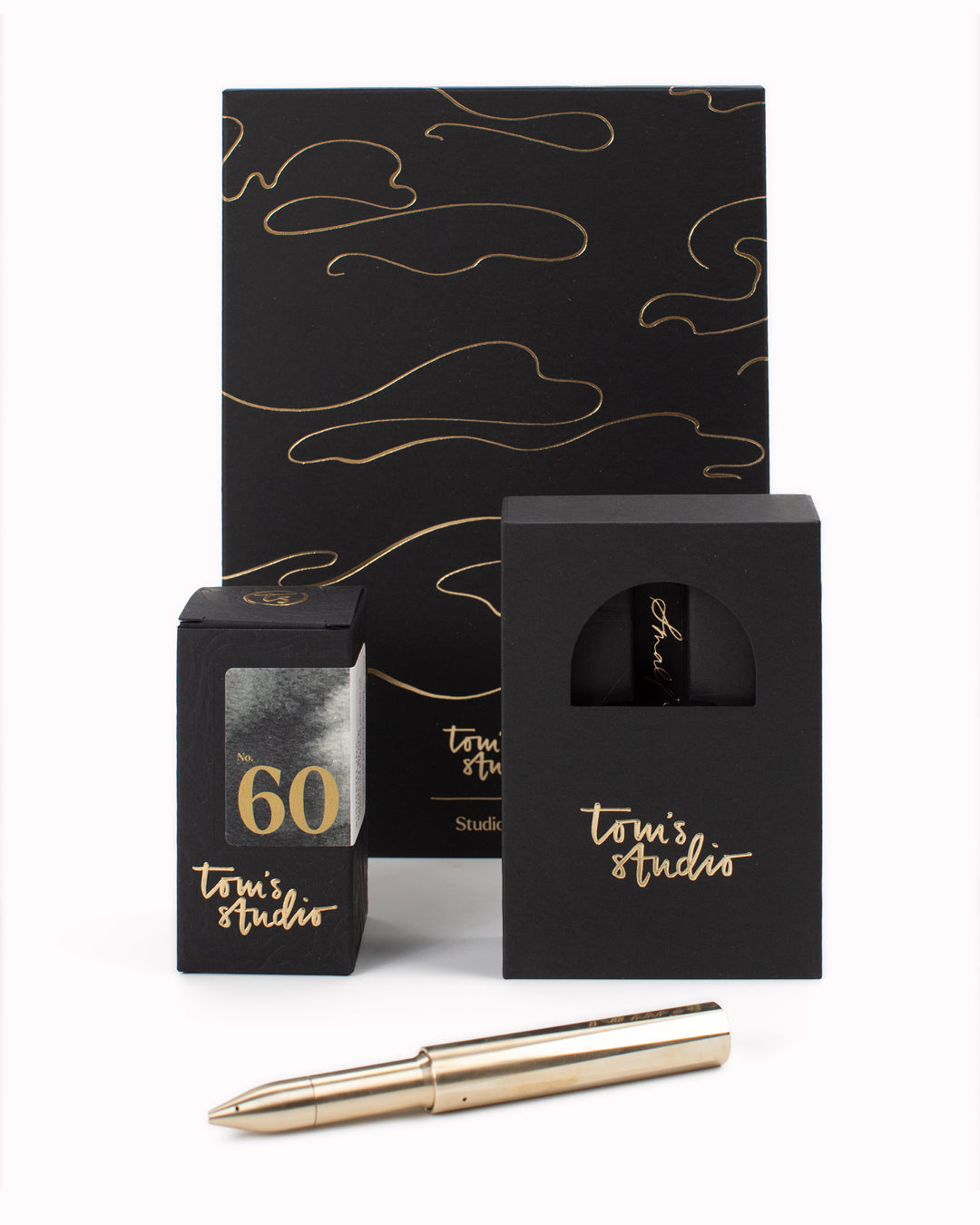 Refillable Fibre Tip Pen Gift Set | The Wren | Brass