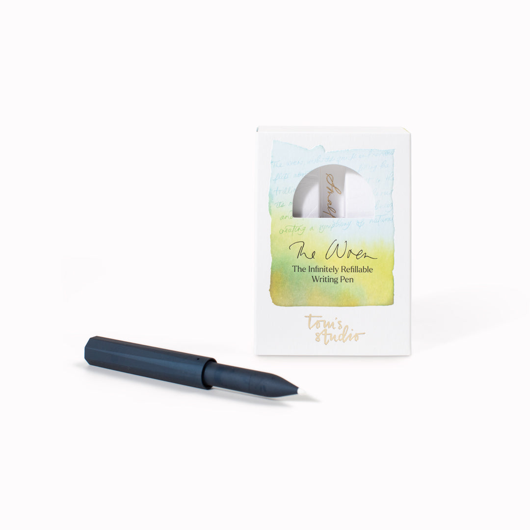 The Midnight Wren by Toms Studio. A solid pocket-sized fountain pen built for daily carry, sketching, and journaling. Durable, refillable, and precision-made.