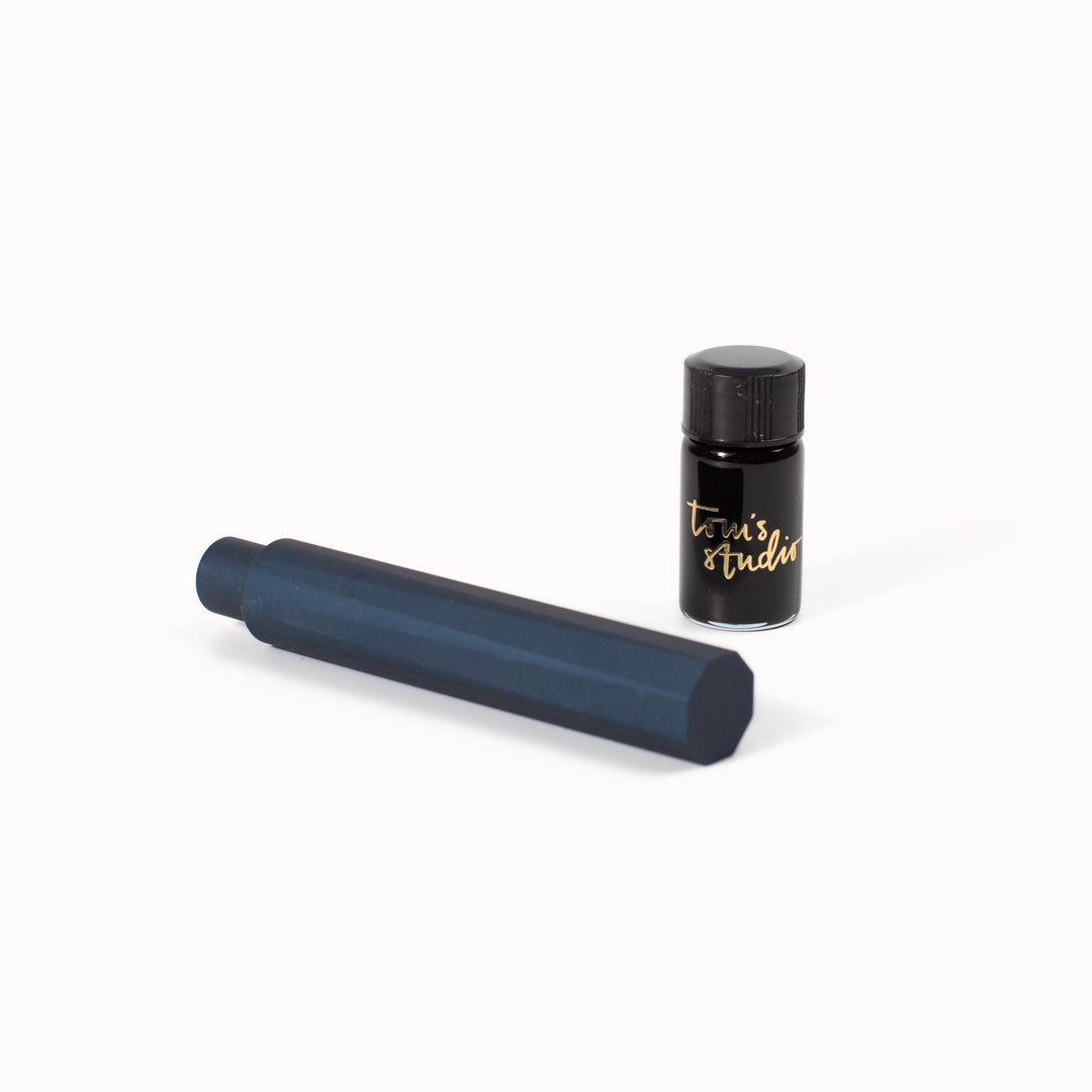 The Midnight Wren by Toms Studio. A solid pocket-sized fountain pen built for daily carry, sketching, and journaling. Durable, refillable, and precision-made.