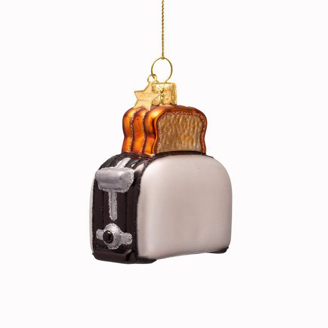 Inject some sparkly fun into your Christmas tree with this hand painted and mouth blown glass Toaster&nbsp;ornamental Christmas tree decoration by Vondels.