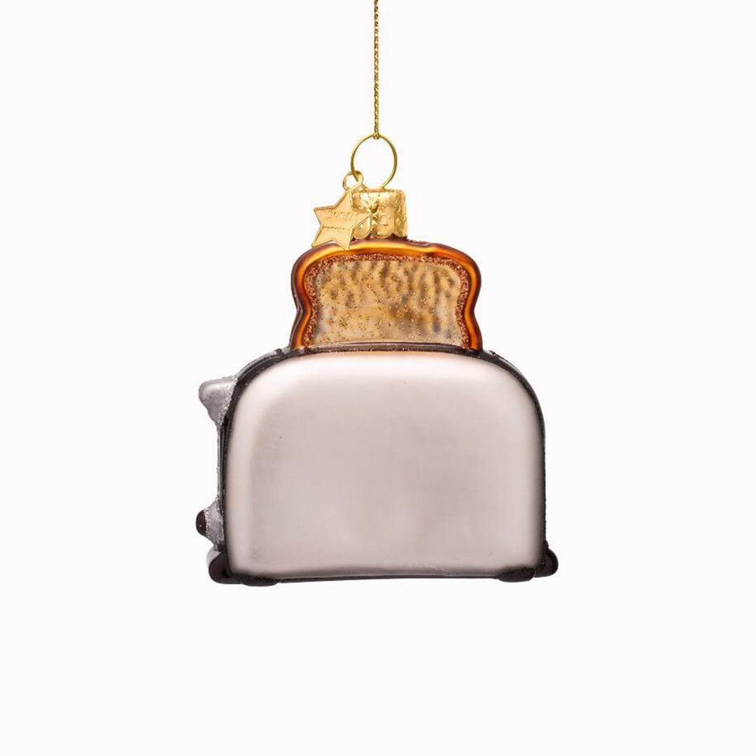 Inject some sparkly fun into your Christmas tree with this hand painted and mouth blown glass Toaster&nbsp;ornamental Christmas tree decoration by Vondels.