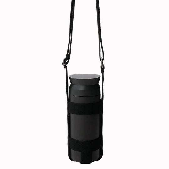 Travel Tumbler in Strap. 75mm Black. The durable, washable, and adjustable tumbler strap is also a great addition for an effortless style. Enjoy a comfortable drinking experience wherever you go.