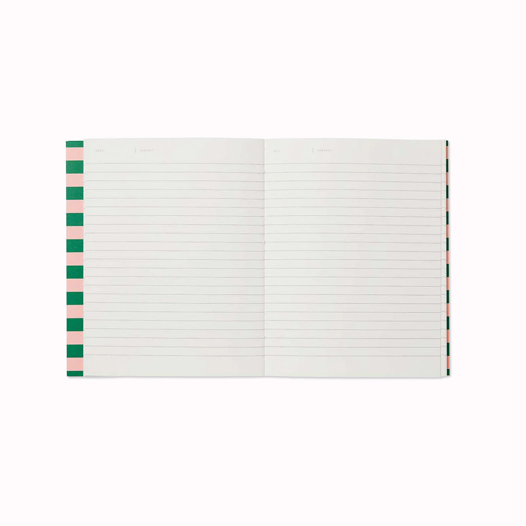Inside spread of lined pages of Notem Uma Layflat Notebook, A stylish and functional notebook that helps you organize your thoughts and ideas.