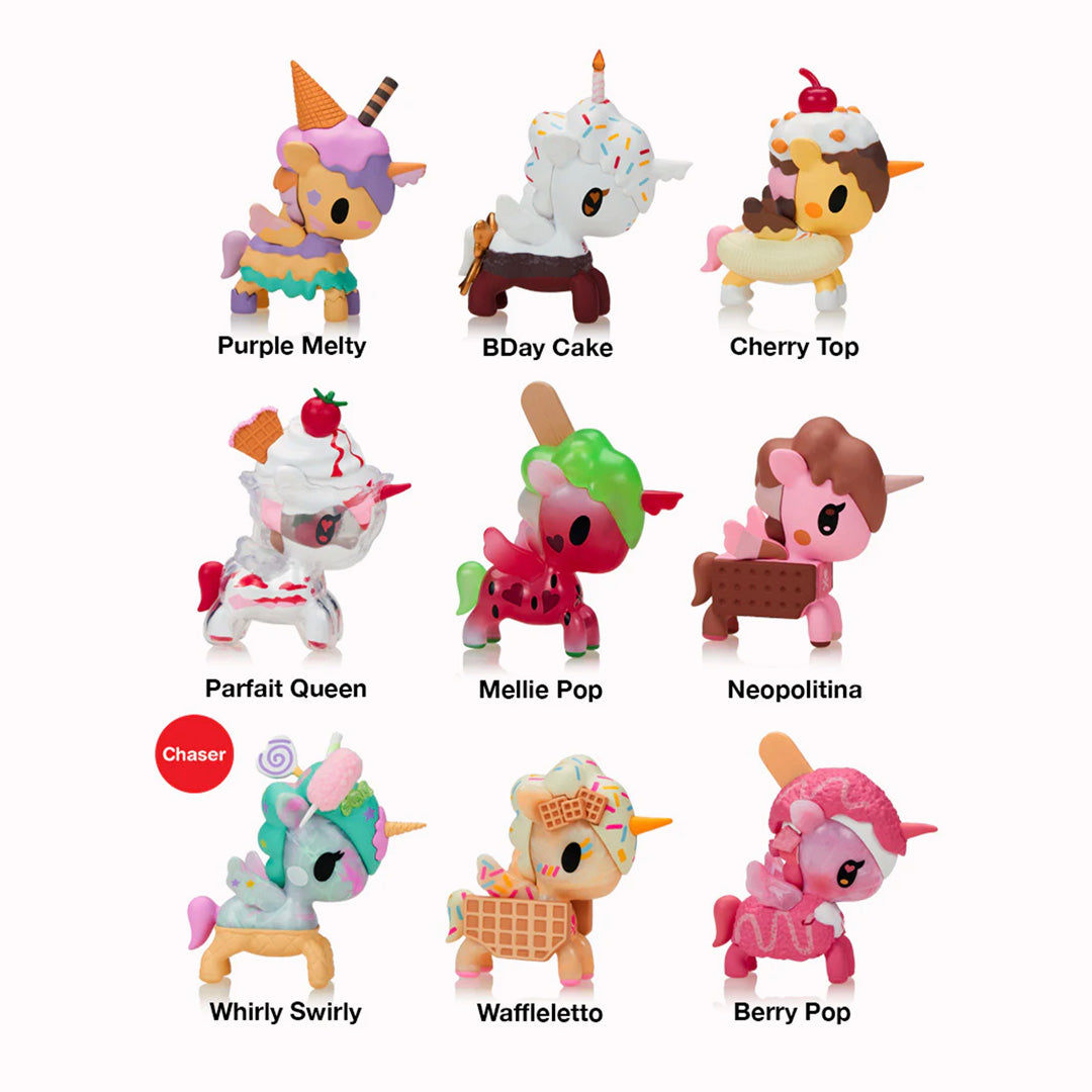 Discover the sweet charm of the Ice Cream Shop Unicorno collection, where nine adorable blind box figures celebrate the joy of frozen treats.