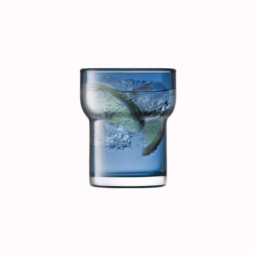 The Utility Tumbler by LSA International is a modern, step shaped mouth-blown tumbler made from Sapphire Blue coloured glass.