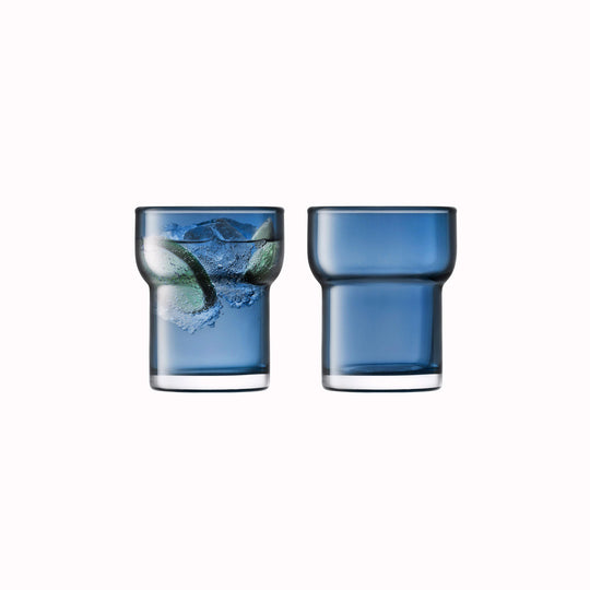 The Utility Tumbler by LSA International is a modern, step shaped mouth-blown tumbler made from Sapphire Blue coloured glass.