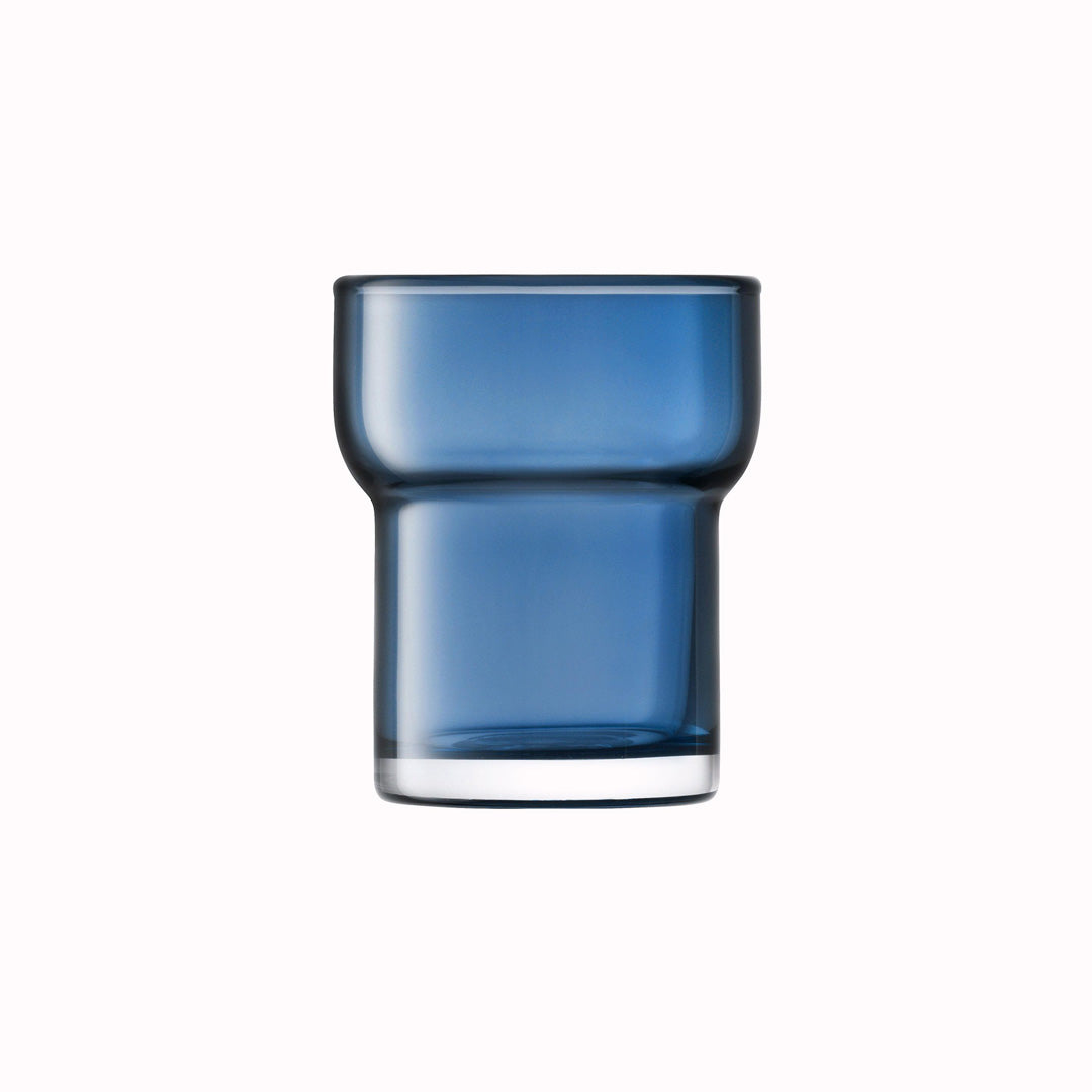 The Utility Tumbler by LSA International is a modern, step shaped mouth-blown tumbler made from Sapphire Blue coloured glass.