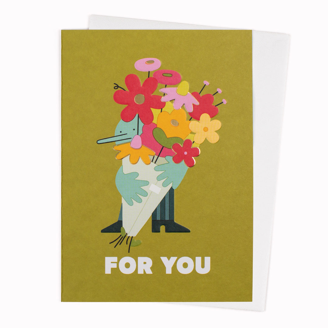 Flowers for you - This card features a bold, illustration-led design with a playful, contemporary graphic style - from Hannah Vernon for USTUDIO DESIGN