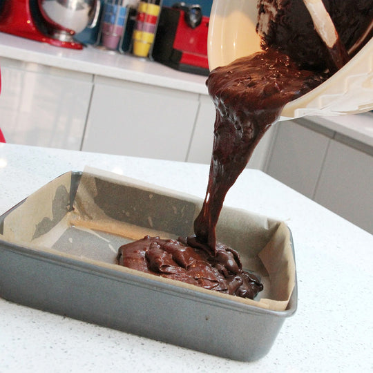 Vegan Chocolate & Walnut Brownie Bottled Baking Mix - baking detail