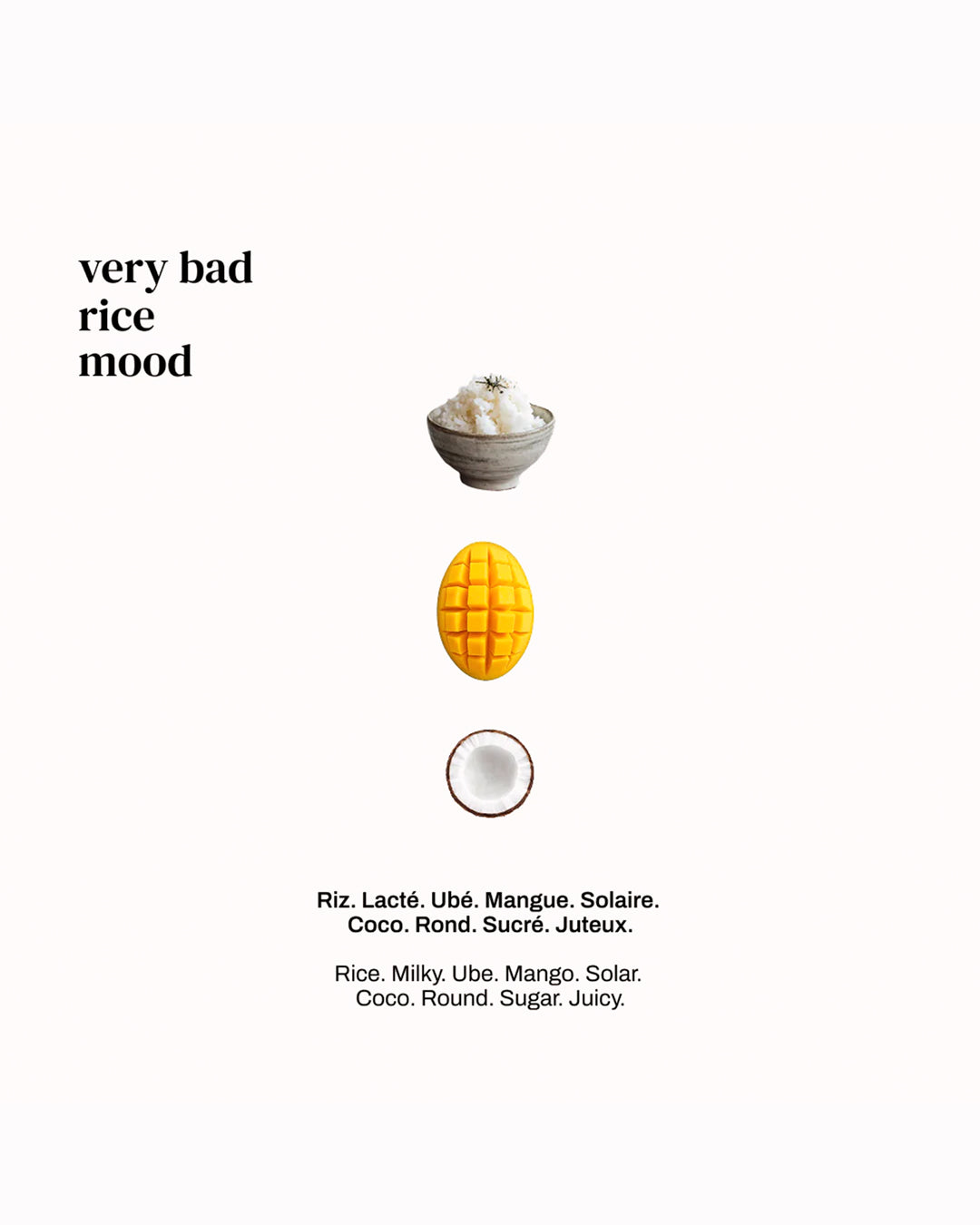 Versatile Paris’s Very Bad Rice Extrait de Parfum is deliberately off-centre. It takes a familiar note — soft, starchy rice — and pushes it somewhere darker, more textural. The opening leans subtly savoury.