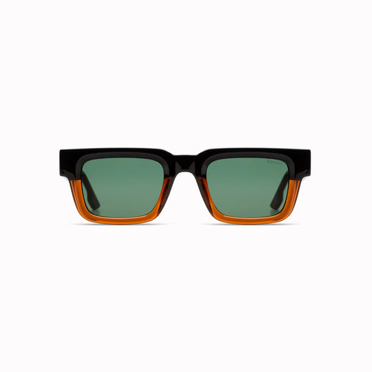 The Victor pairs a defined square silhouette with a slimmer acetate profile, giving the frame a cleaner, more controlled look than heavier oversized styles.
