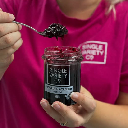 Single Variety Co. crafts this preserve with an abundance of British blackberries. The Victoria variety features large, juicy berries with a sweet flavour.