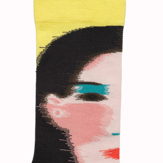 Visage Canari - Illustrative and arty, fashion led socks! Bonne Maison have been producing high quality Egyptian cotton socks in Europe since 2012. Each seasonal collection tells stories in colour and pattern
