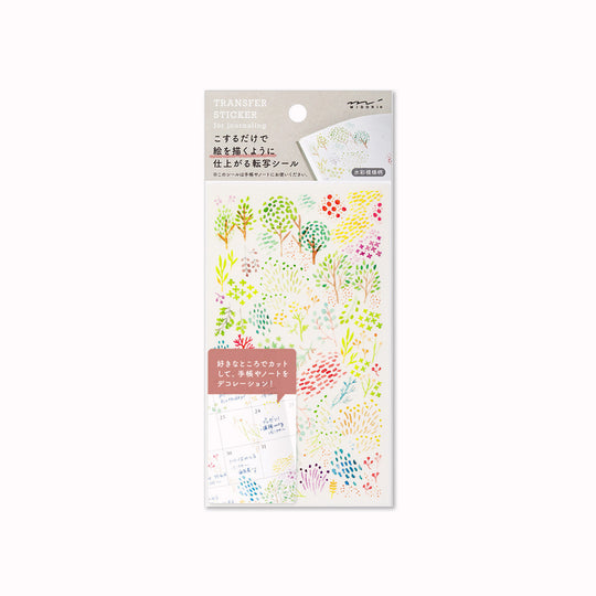 Add some colour to your journalling or gift giving with Midori's transfer stickers. The colourful printed designs have a super sticky adhesive back and you transfer them to your notebook by lightly rubbing the design against the paper, where they look like they have been properly printed