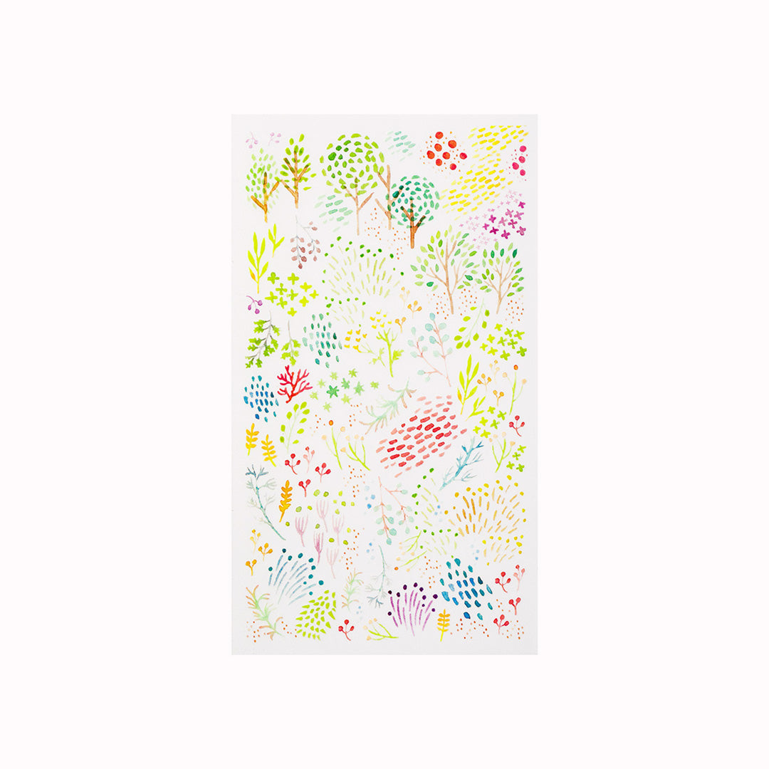 Add some colour to your journalling or gift giving with Midori's transfer stickers. The colourful printed designs have a super sticky adhesive back and you transfer them to your notebook by lightly rubbing the design against the paper, where they look like they have been properly printed