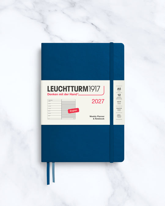 This A5 Hardcover planner offers 7 days to a page with a page every week for notes, so the left-hand page is a 7-day planner and the right-hand page is notes.