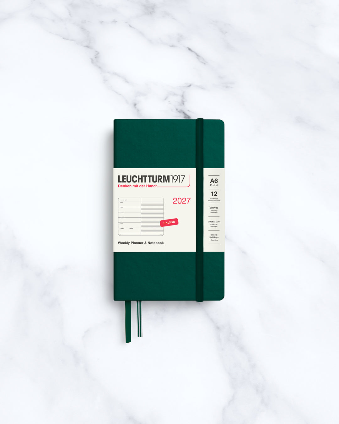 Pocket Weekly Planner+Notebook | 2027 | Hardcover | A6