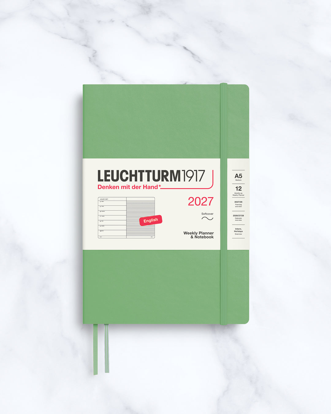This A5 Softcover planner offers 7 days to a page with a page every week for notes, so the left-hand page is a 7-day planner and the right-hand page is notes.