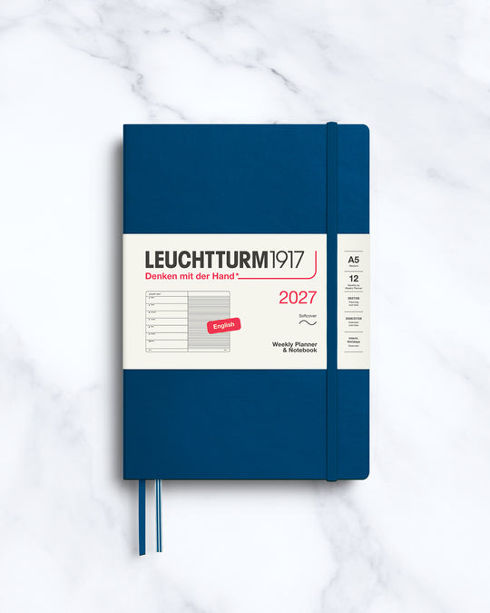 This A5 Softcover planner offers 7 days to a page with a page every week for notes, so the left-hand page is a 7-day planner and the right-hand page is notes.